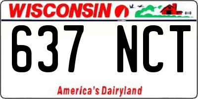 WI license plate 637NCT