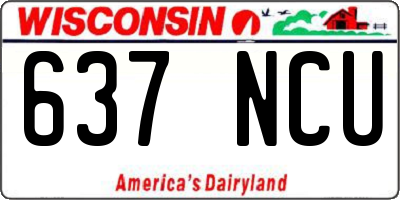 WI license plate 637NCU
