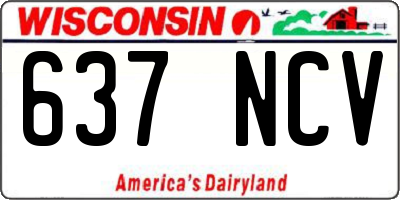 WI license plate 637NCV