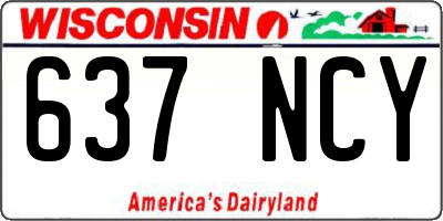 WI license plate 637NCY