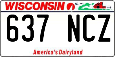 WI license plate 637NCZ