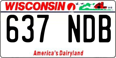 WI license plate 637NDB