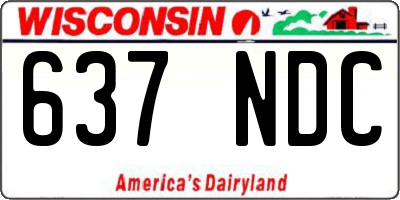 WI license plate 637NDC