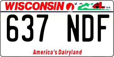 WI license plate 637NDF