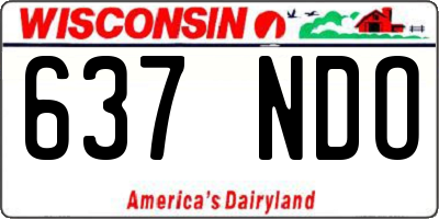 WI license plate 637NDO