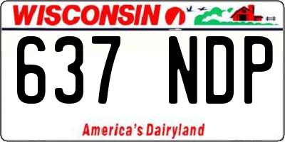 WI license plate 637NDP