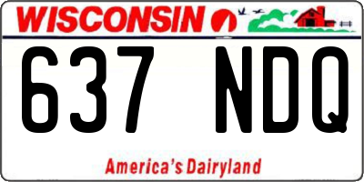 WI license plate 637NDQ