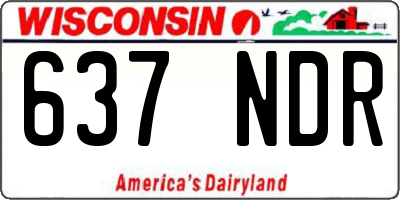 WI license plate 637NDR