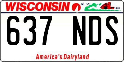 WI license plate 637NDS