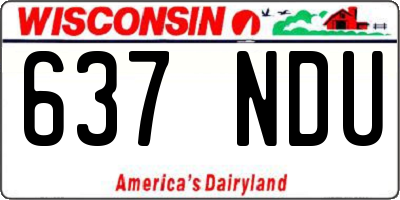 WI license plate 637NDU