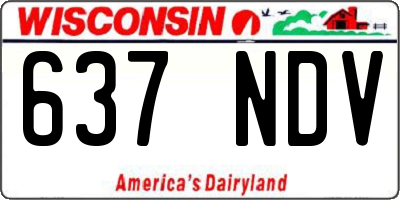 WI license plate 637NDV