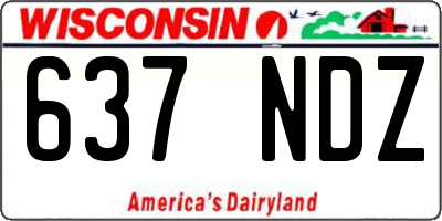 WI license plate 637NDZ