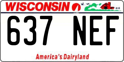 WI license plate 637NEF