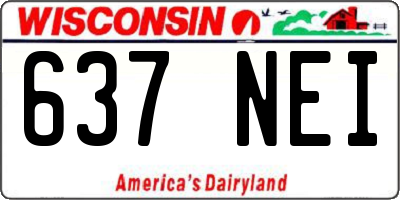 WI license plate 637NEI