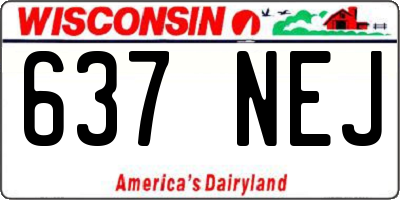 WI license plate 637NEJ