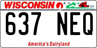 WI license plate 637NEQ