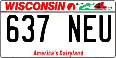 WI license plate 637NEU