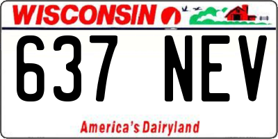 WI license plate 637NEV