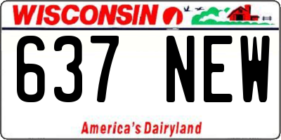 WI license plate 637NEW