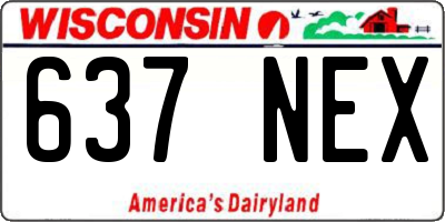 WI license plate 637NEX