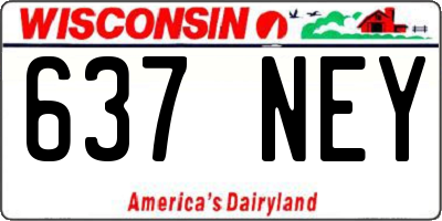 WI license plate 637NEY