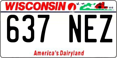 WI license plate 637NEZ