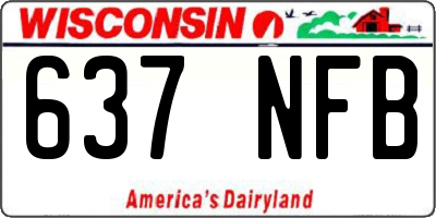 WI license plate 637NFB