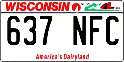 WI license plate 637NFC