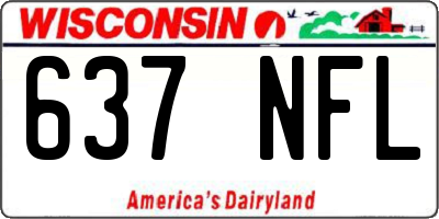 WI license plate 637NFL