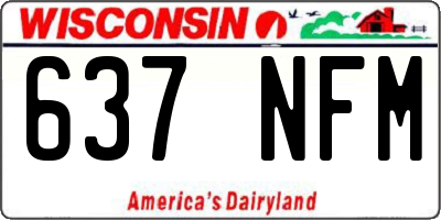 WI license plate 637NFM