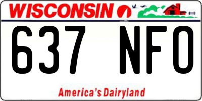 WI license plate 637NFO