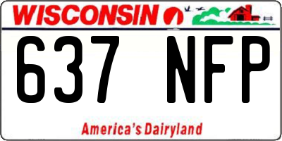 WI license plate 637NFP