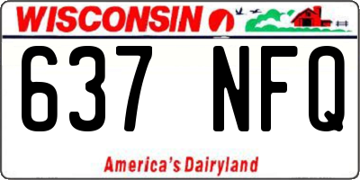 WI license plate 637NFQ