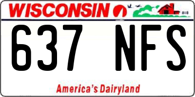 WI license plate 637NFS