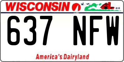 WI license plate 637NFW