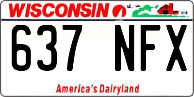 WI license plate 637NFX