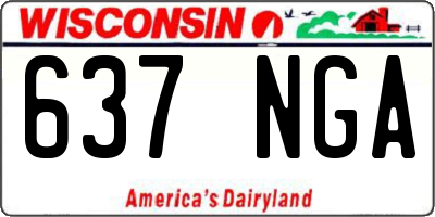 WI license plate 637NGA