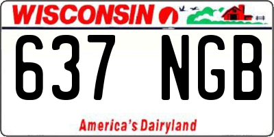 WI license plate 637NGB