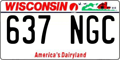 WI license plate 637NGC