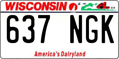 WI license plate 637NGK