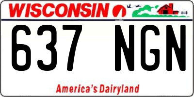 WI license plate 637NGN