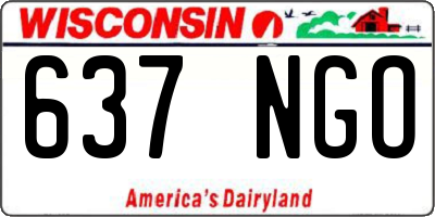 WI license plate 637NGO