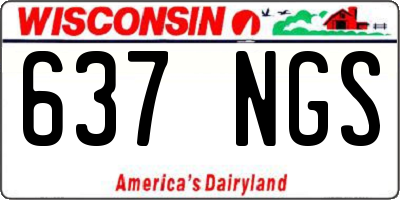 WI license plate 637NGS