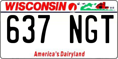 WI license plate 637NGT