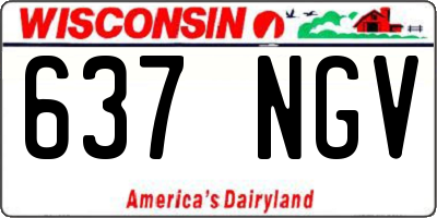 WI license plate 637NGV