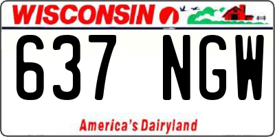 WI license plate 637NGW