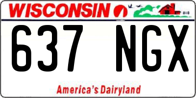 WI license plate 637NGX