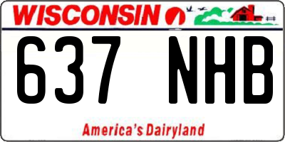 WI license plate 637NHB