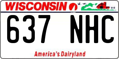 WI license plate 637NHC