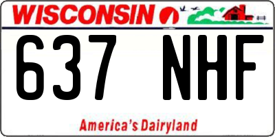 WI license plate 637NHF